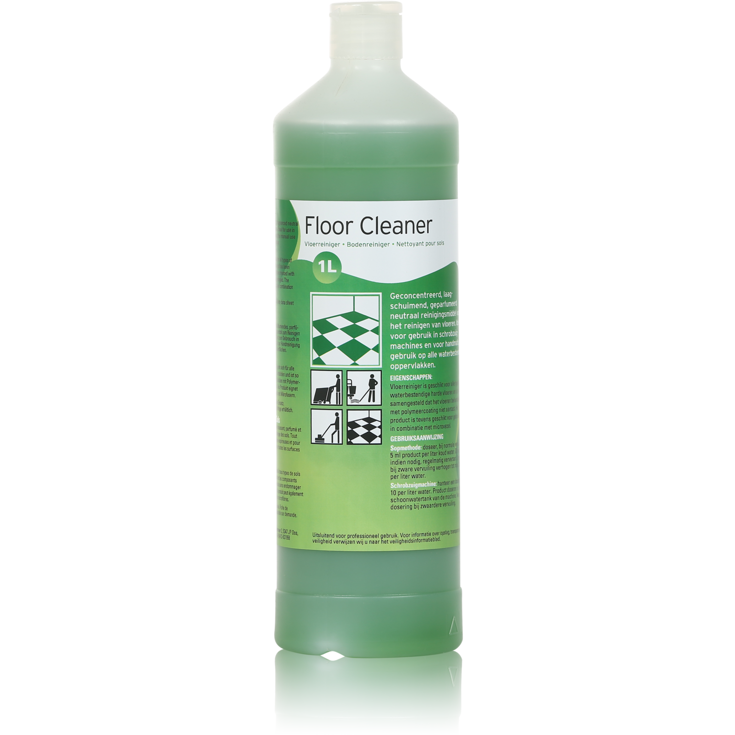 Vloerreiniger, 1L fris geparfumeerd, pH 8.5, groen